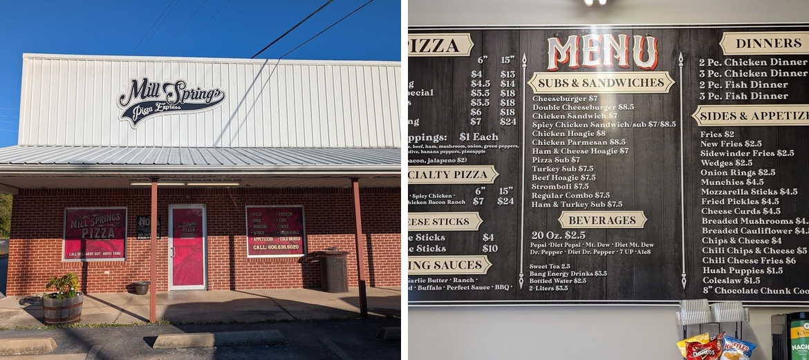 Mill Springs Pizza Express Menu
