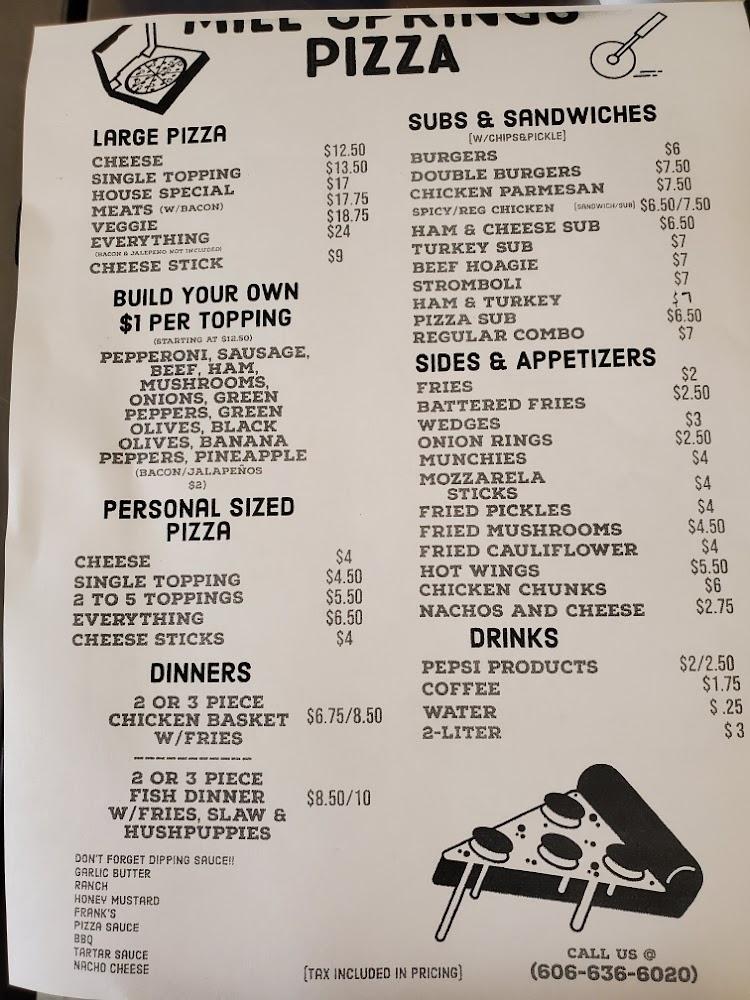 Mill Springs Pizza Express Menu image 2